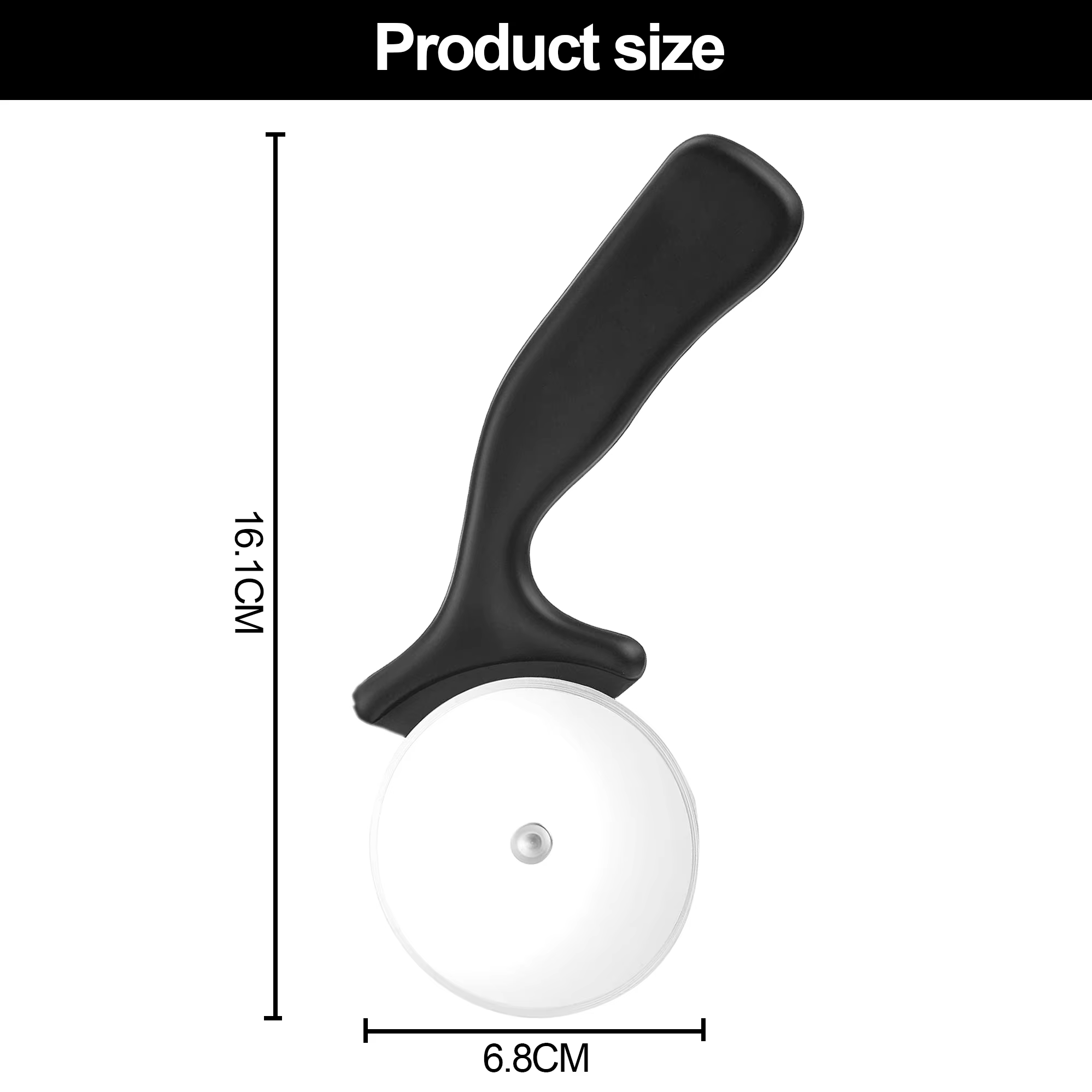 Nonstick Round Pie Pizza Cutter Comfort Handle Handheld Pastry Pizza Slicer Knife Sharp Blade Stainless Steel Wheel Pizza Cutter thumbnail 2