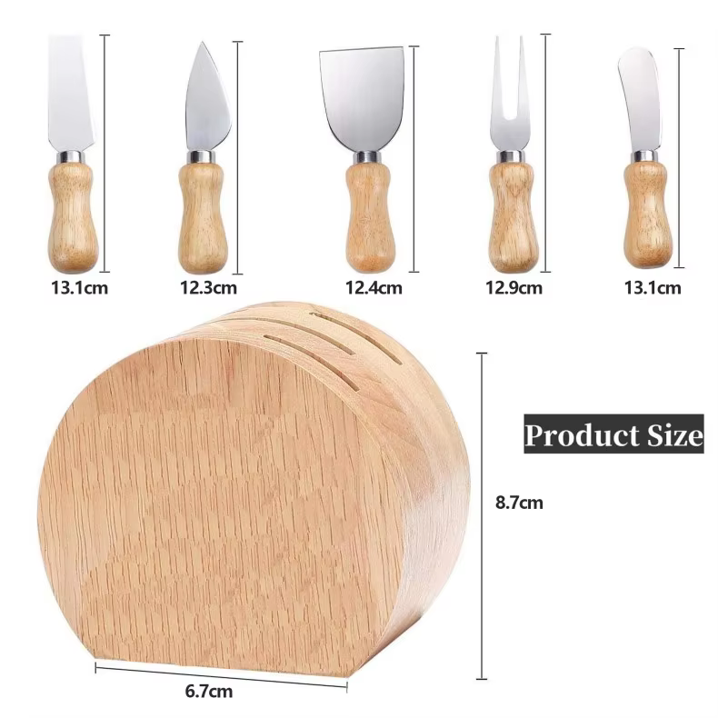 Charcuterie Utensils Tools Git Box Charcuterie Boards Accessories Cheese Spreader Knives Set Cheese Knife Set with Wooden Holder thumbnail 2