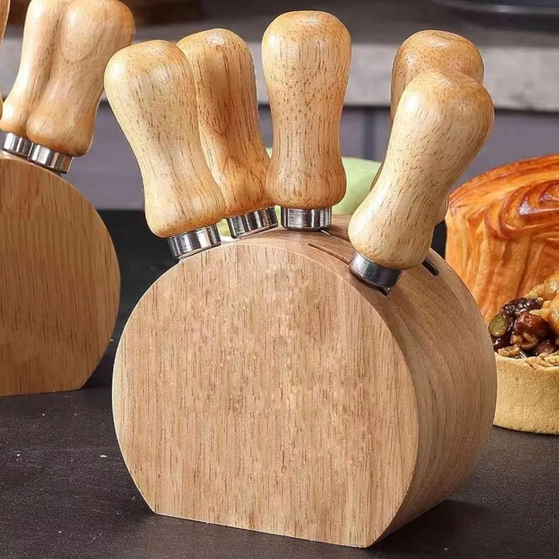 Charcuterie Utensils Tools Git Box Charcuterie Boards Accessories Cheese Spreader Knives Set Cheese Knife Set with Wooden Holder thumbnail 5