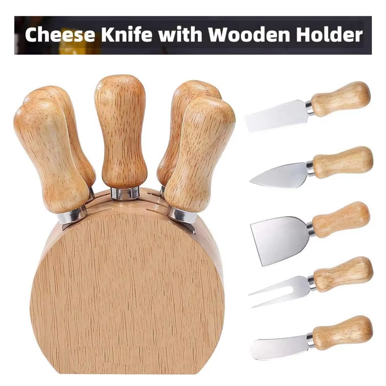 Charcuterie Utensils Tools Git Box Charcuterie Boards Accessories Cheese Spreader Knives Set Cheese Knife Set with Wooden Holder thumbnail 6