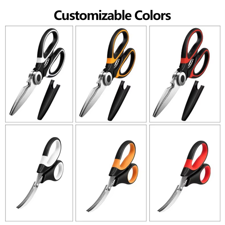 Food Grade Heavy Duty Stainless Steel Food Cooking Shears Multipurpose Ultra Sharp Seafood Scissors Fish Shrimp Kitchen Shears thumbnail 3